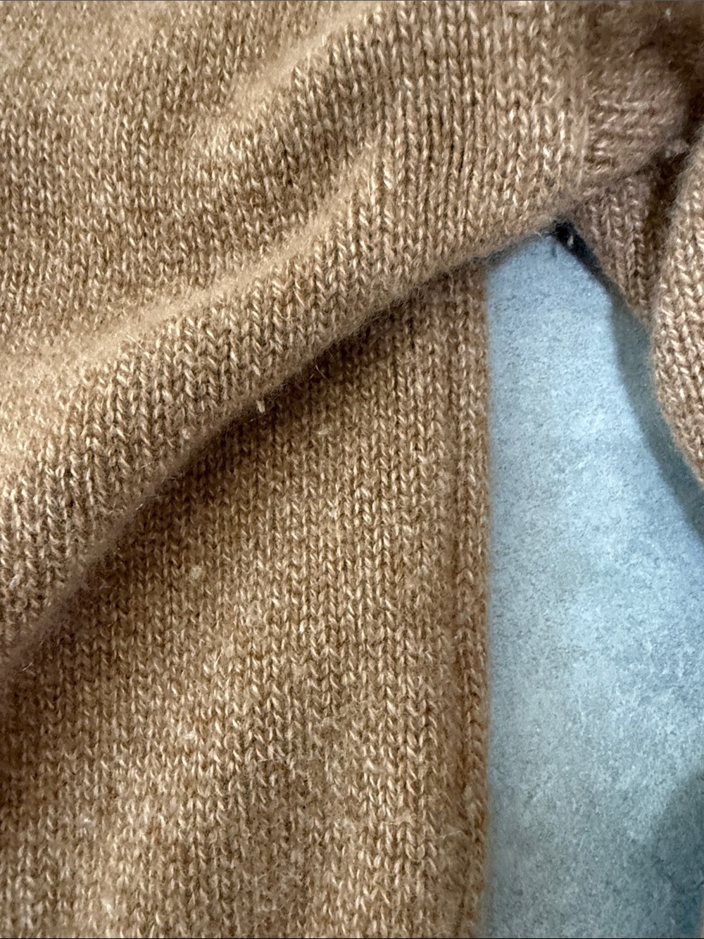Reformation Cashmere Camel V-Neck Collared Cropped Sweater - Picture 7 of 7